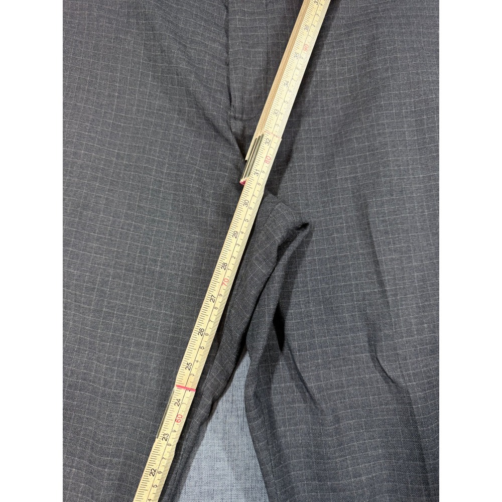 Perry Ellis Mens Gray Micro Grid Dress Pants 34x32 Flat Front 43HB7305 - Picture 2 of 8